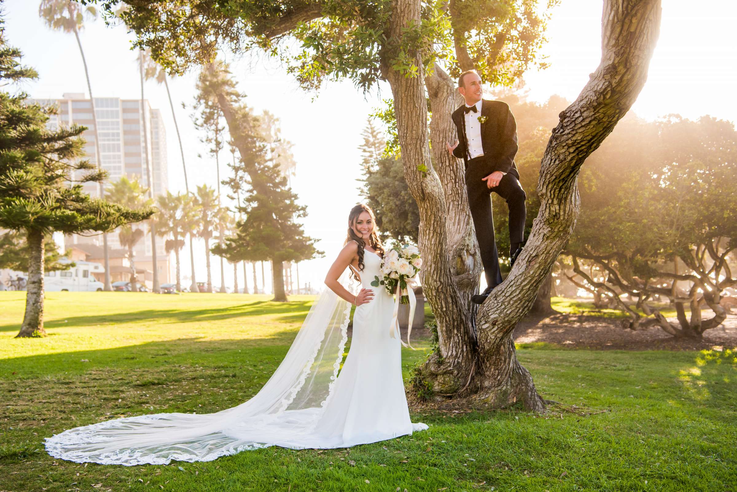 Bride and Groom at La Valencia Wedding coordinated by Sweet Blossom Weddings, Megan and Jacob Wedding Photo #19 by True Photography