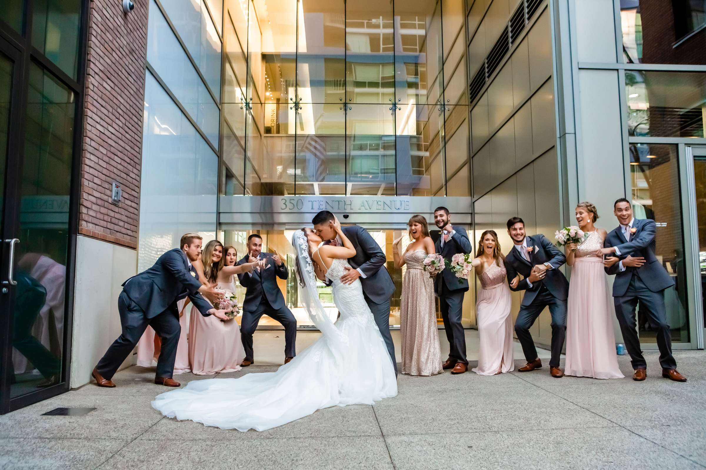 Bridal Party at The Ultimate Skybox Wedding, Abby and Joshua Wedding Photo #9 by True Photography