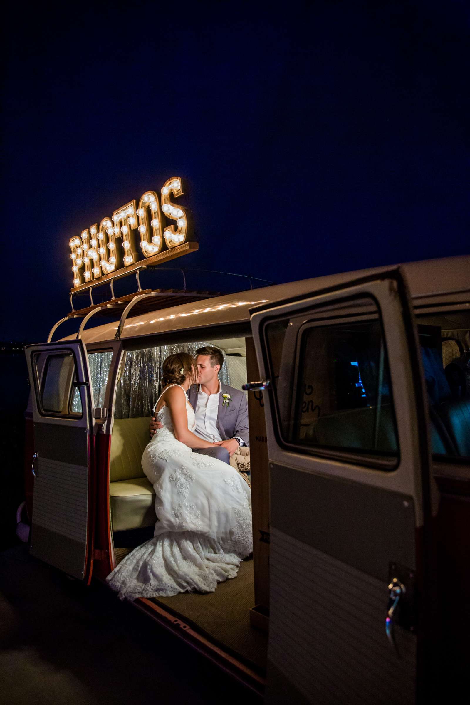 Night Shot at San Diego Rowing Club | The Garty Pavilion Wedding coordinated by Ivory + Stone Event Co., Emily and Tommy Wedding Photo #30 by True Photography