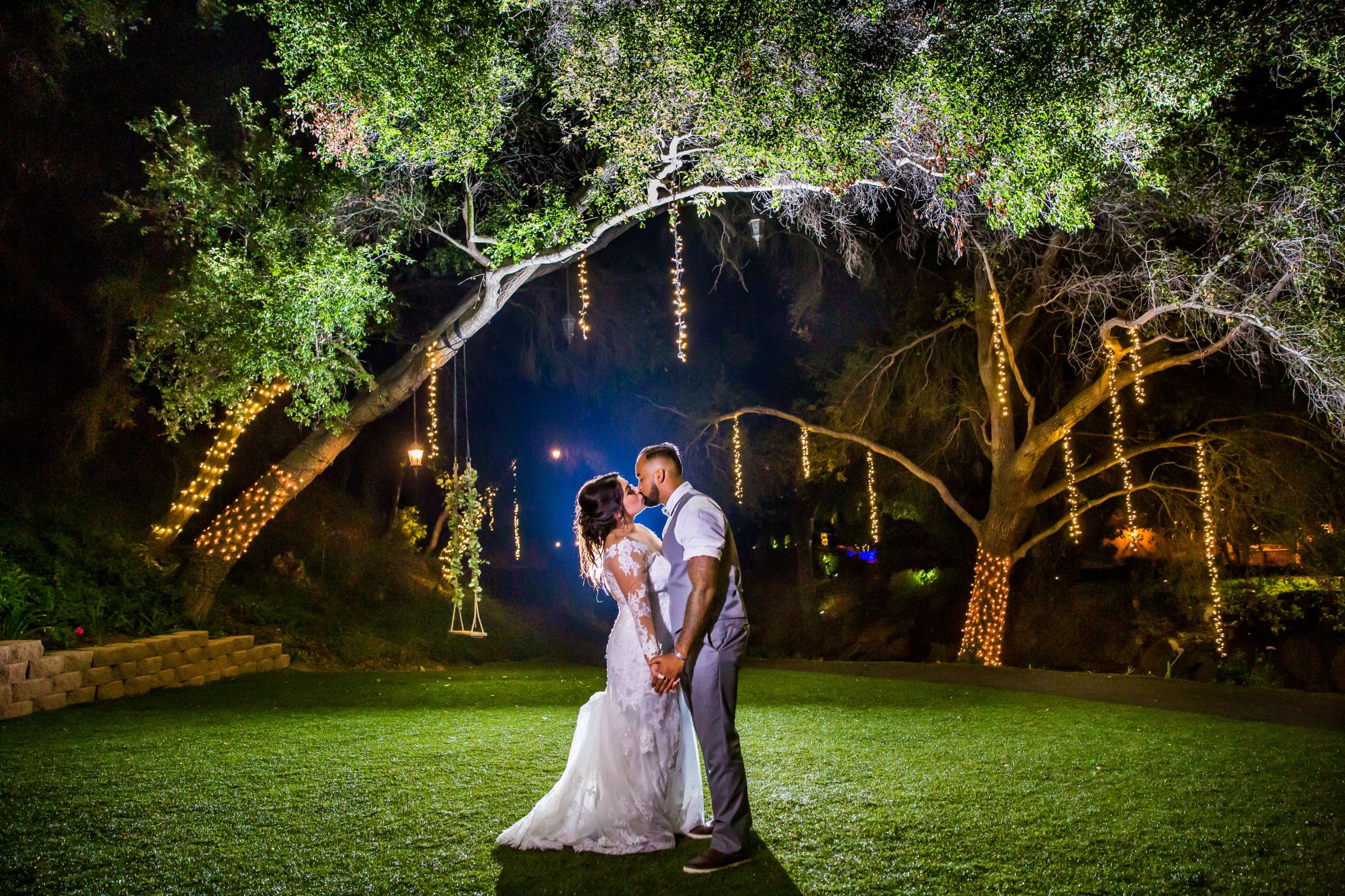 Night Shot at Los Willows Wedding coordinated by Weddings & Events by Kendra, Desiree and Darryl Wedding Photo #1 by True Photography