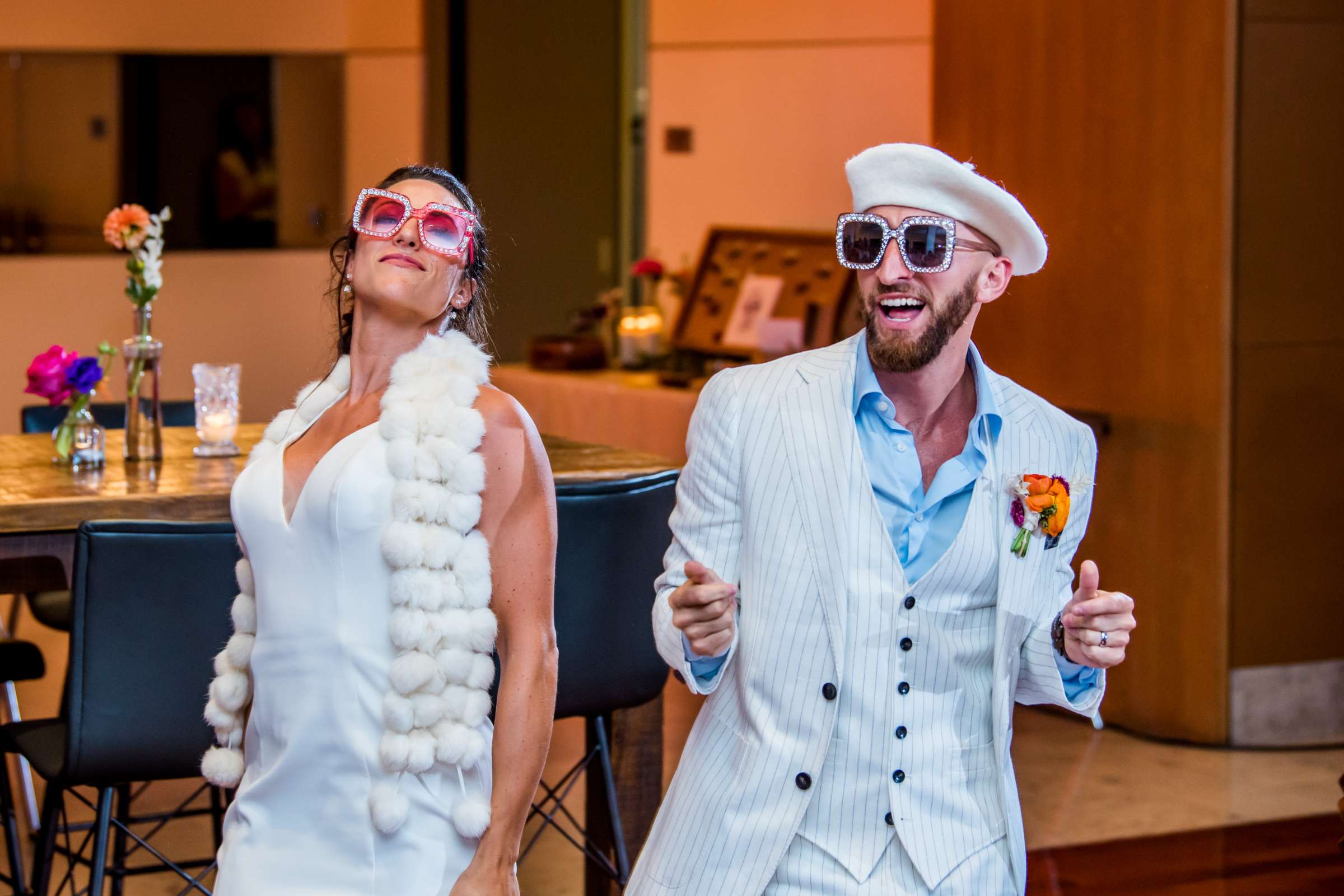 Funny moment at The Ultimate Skybox Wedding coordinated by Creative Affairs Inc, Lindsey and Nathan Wedding Photo #576319 by True Photography