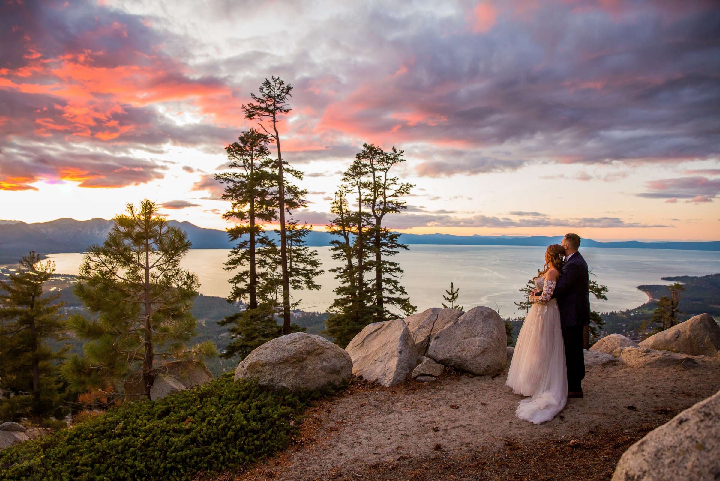 Sunset at Heavenly Mountain Resort Wedding, Kate and Daniel Wedding Photo #2 by True Photography