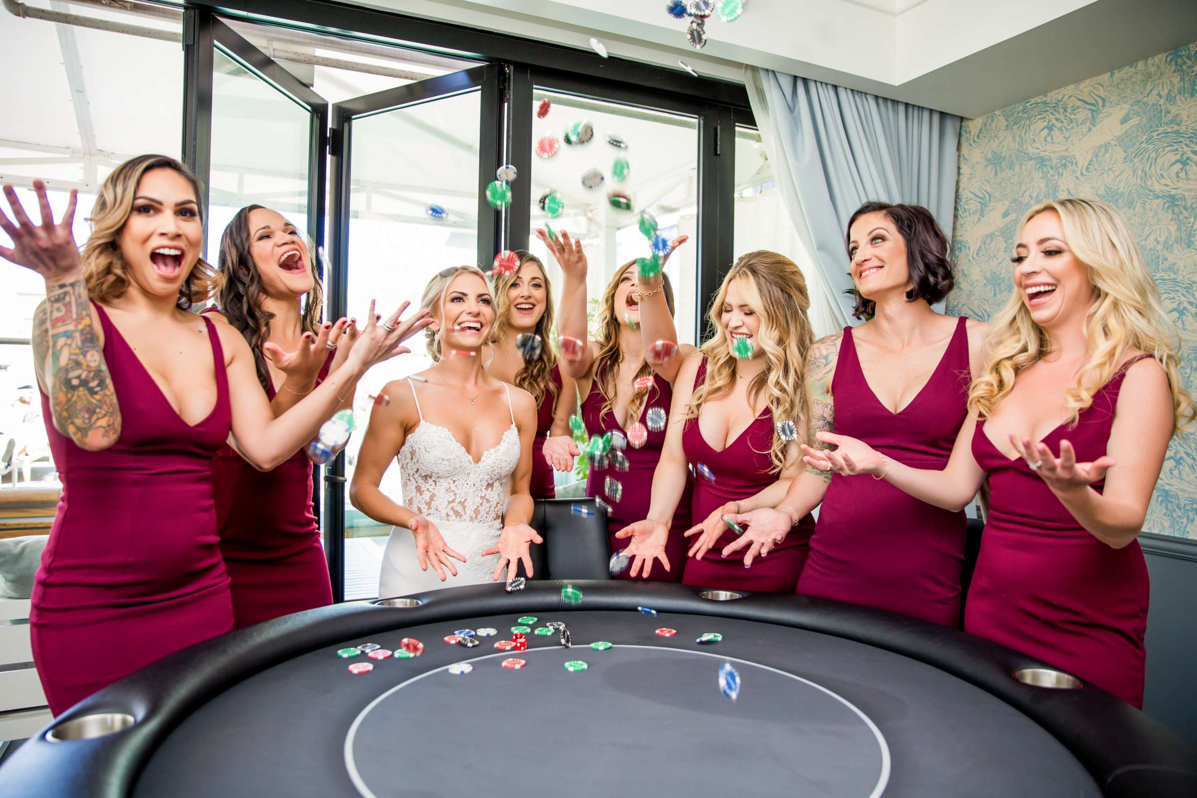 Bridesmaids at The Ultimate Skybox Wedding, Heather and Drew Wedding Photo #3 by True Photography